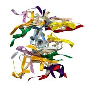 Assorted Satin Ribbon Bow Elastic Hair Ties for kids or dolls plush READ